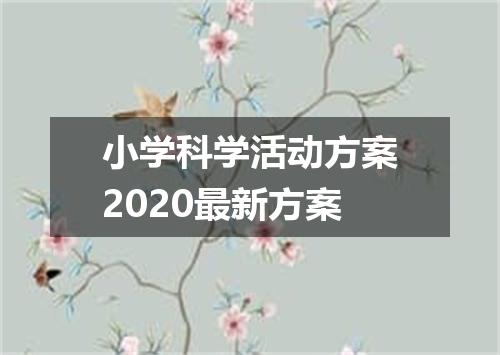 小学科学活动方案2020最新方案