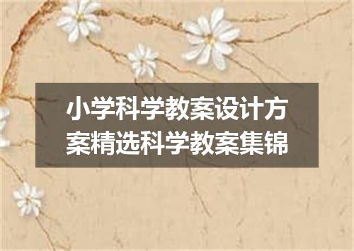小学科学教案设计方案精选科学教案集锦