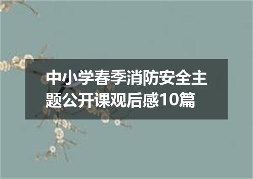 中小学春季消防安全主题公开课观后感10篇