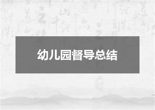 幼儿园督导总结
