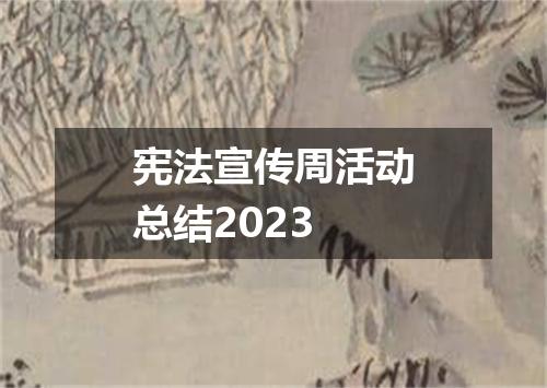 宪法宣传周活动总结2023