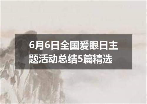 6月6日全国爱眼日主题活动总结5篇精选