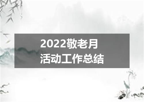 2022敬老月活动工作总结