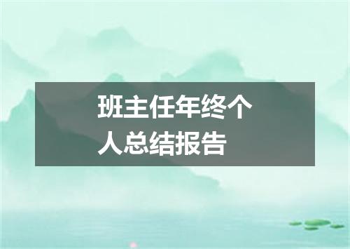 班主任年终个人总结报告
