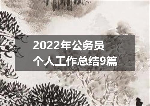 2022年公务员个人工作总结9篇