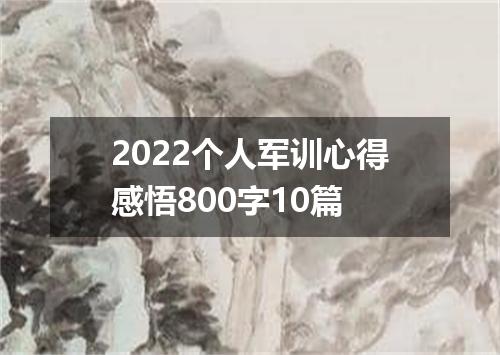 2022个人军训心得感悟800字10篇