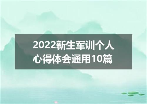 2022新生军训个人心得体会通用10篇