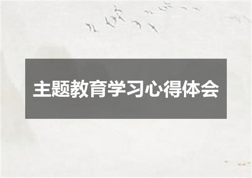 主题教育学习心得体会