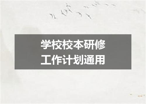 学校校本研修工作计划通用