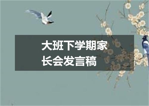 大班下学期家长会发言稿