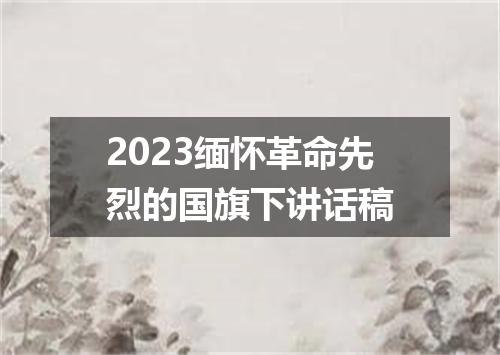 2023缅怀革命先烈的国旗下讲话稿