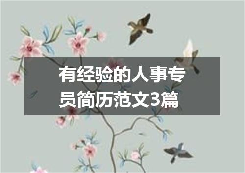 有经验的人事专员简历范文3篇