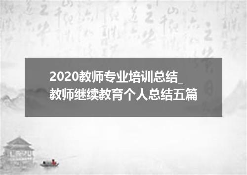 2020教师专业培训总结_教师继续教育个人总结五篇