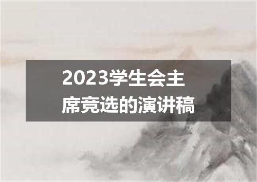 2023学生会主席竞选的演讲稿