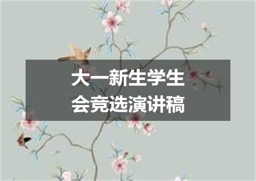 大一新生学生会竞选演讲稿