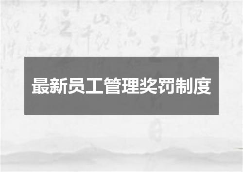 最新员工管理奖罚制度