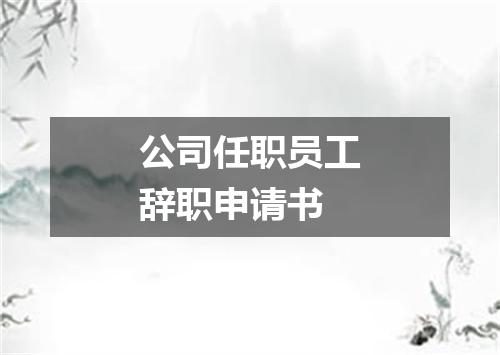 公司任职员工辞职申请书