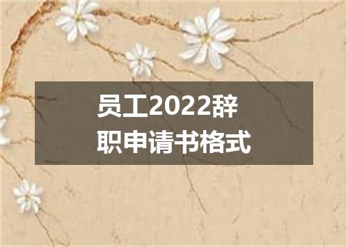 员工2022辞职申请书格式