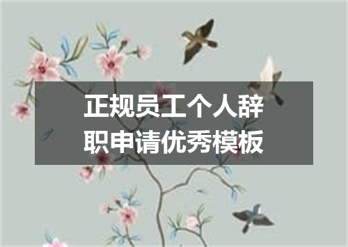 正规员工个人辞职申请优秀模板