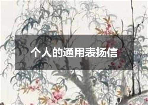 个人的通用表扬信