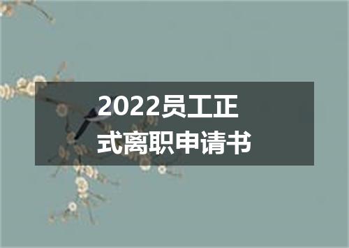 2022员工正式离职申请书