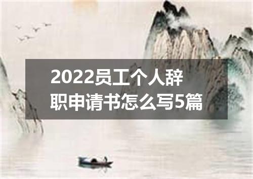 2022员工个人辞职申请书怎么写5篇
