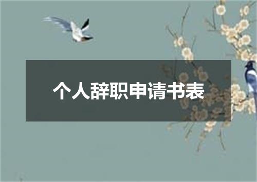 个人辞职申请书表
