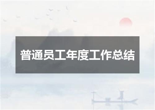 普通员工年度工作总结