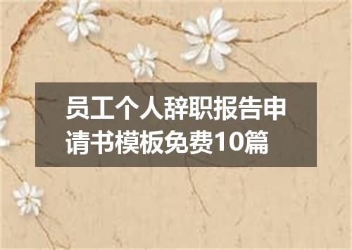 员工个人辞职报告申请书模板免费10篇