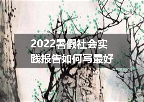 2022暑假社会实践报告如何写最好