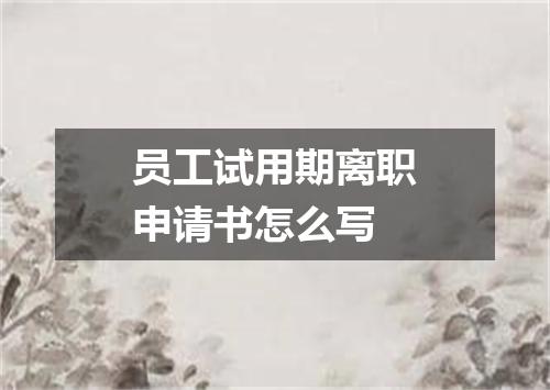 员工试用期离职申请书怎么写