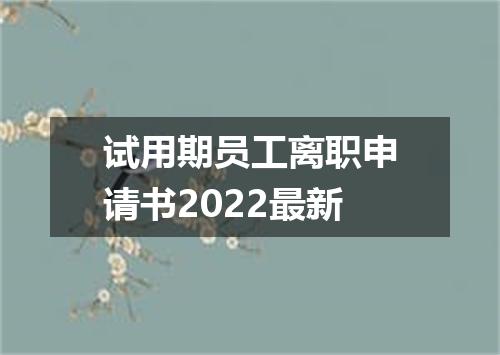 试用期员工离职申请书2022最新