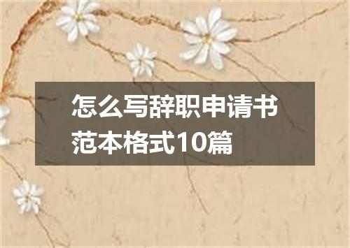 怎么写辞职申请书范本格式10篇