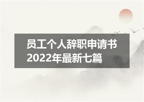 员工个人辞职申请书2022年最新七篇