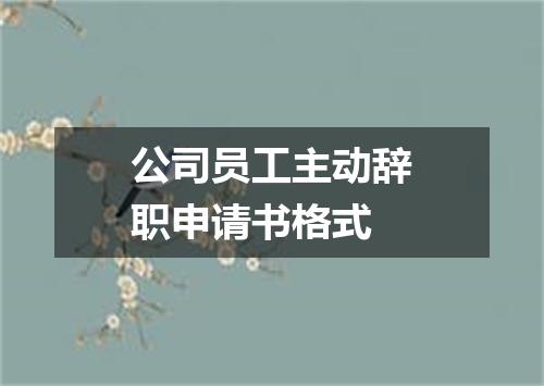 公司员工主动辞职申请书格式