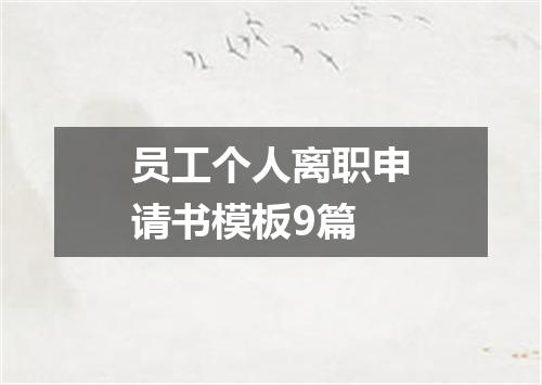 员工个人离职申请书模板9篇