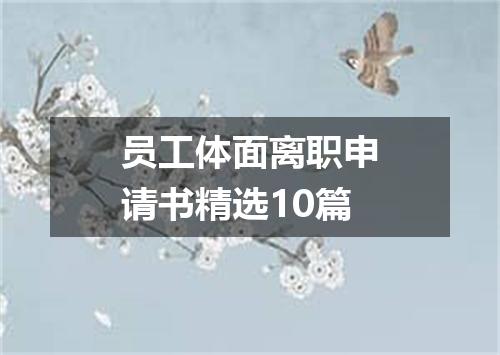 员工体面离职申请书精选10篇