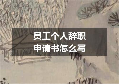 员工个人辞职申请书怎么写