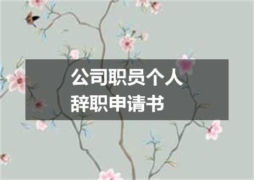 公司职员个人辞职申请书
