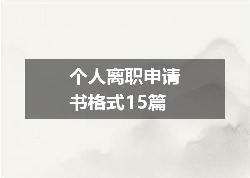 个人离职申请书格式15篇