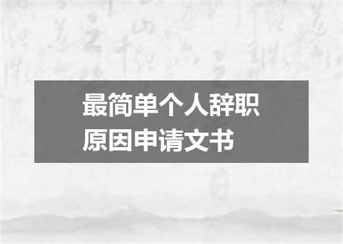 最简单个人辞职原因申请文书
