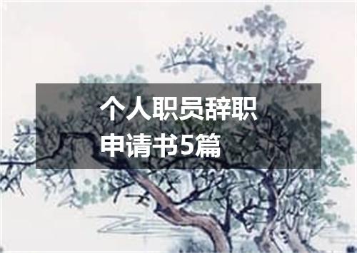 个人职员辞职申请书5篇