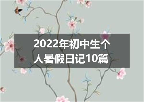 2022年初中生个人暑假日记10篇