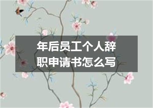 年后员工个人辞职申请书怎么写