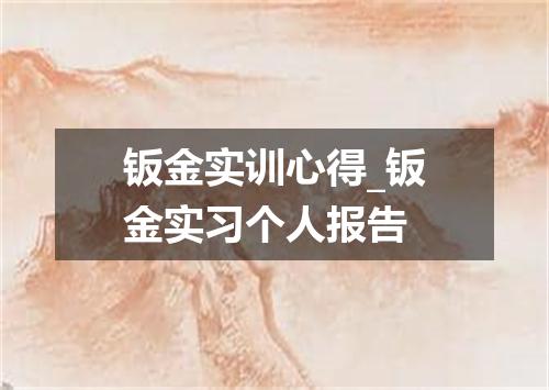 钣金实训心得_钣金实习个人报告