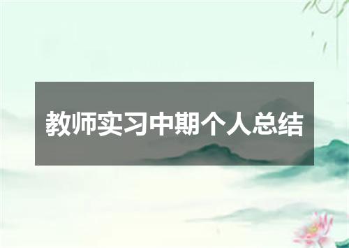 教师实习中期个人总结