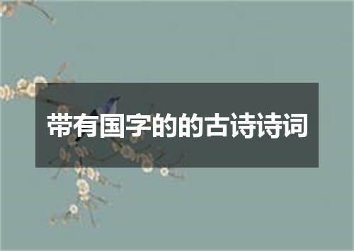 带有国字的的古诗诗词