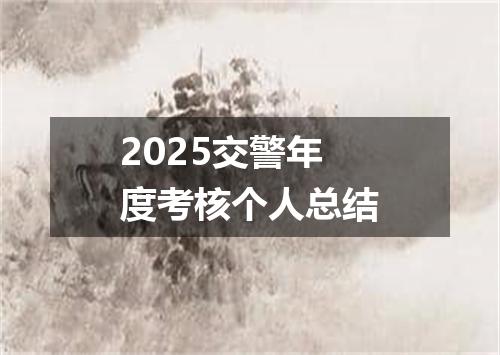 2025交警年度考核个人总结