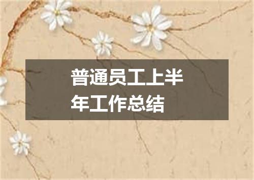 普通员工上半年工作总结