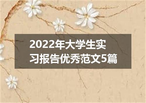2022年大学生实习报告优秀范文5篇